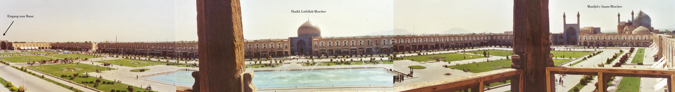 Isfahan - Panorama des Meydan-e Imam-Platzes